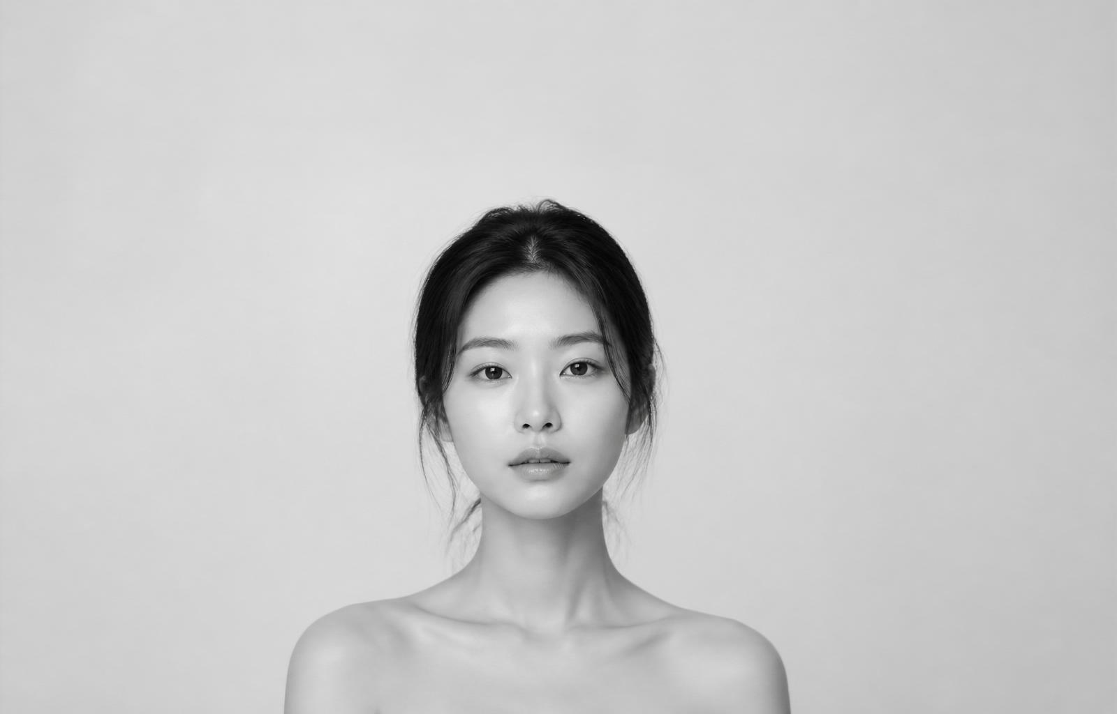 Portrait beauté, peau porcelaine